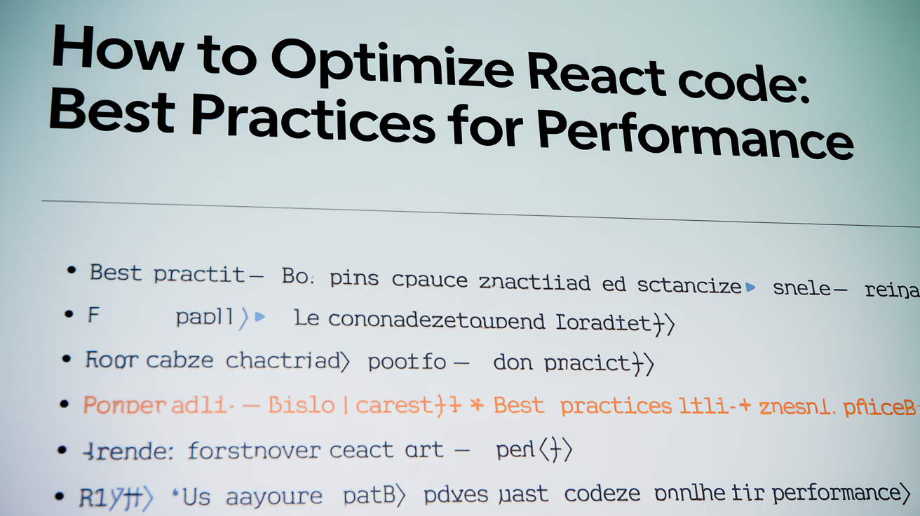 How to Optimize React Code: Best Practices for Performance