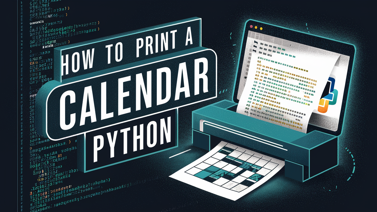 How to Print a Calendar Using Python A Step-by-Step Guide