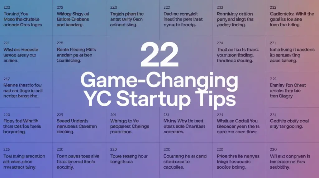 YC startup tips